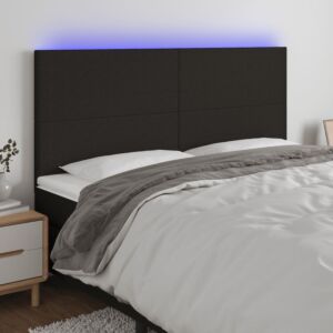 Pood24 LED-voodipeats, must, 200x5x118/128 cm, kangas