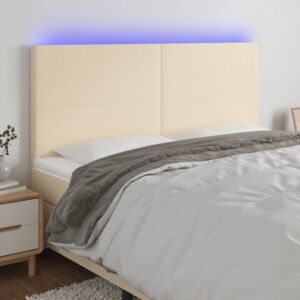 Pood24 LED-voodipeats, kreemjas, 200x5x118/128 cm, kangas