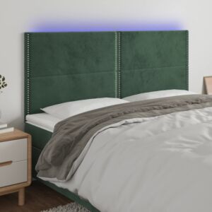 Pood24 LED-voodipeats, tumeroheline, 200x5x118/128 cm, samet