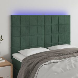 Pood24 LED-voodipeats, tumeroheline, 144x5x118/128 cm, samet