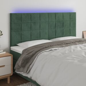 Pood24 LED-voodipeats, tumeroheline, 180x5x118/128 cm, samet
