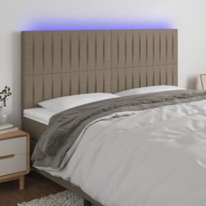 Pood24 LED-voodipeats, pruunikashall, 180x5x118/128 cm, kangas