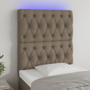 Pood24 LED-voodipeats, pruunikashall, 80x7x118/128 cm, kangas