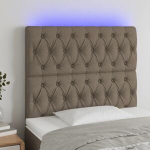 Pood24 LED-voodipeats, pruunikashall, 90x7x118/128 cm, kangas