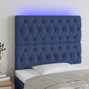 Pood24 LED-voodipeats, sinine, 90x7x118/128 cm, kangas