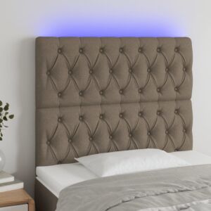 Pood24 LED-voodipeats, pruunikashall, 100x7x118/128 cm, kangas