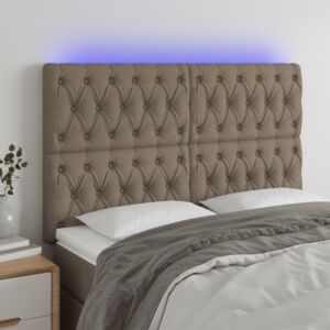 Pood24 LED-voodipeats, pruunikashall, 160x7x118/128 cm, kangas