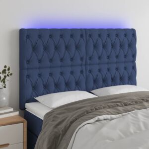 Pood24 LED-voodipeats, sinine, 160x7x118/128 cm, kangas