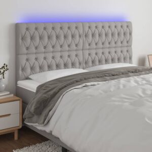 Pood24 LED-voodipeats, helehall, 180x7x118/128 cm, kangas