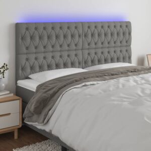 Pood24 LED-voodipeats, tumehall, 180x7x118/128 cm, kangas