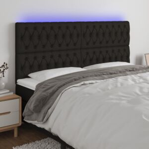 Pood24 LED-voodipeats, must, 180x7x118/128 cm, kangas