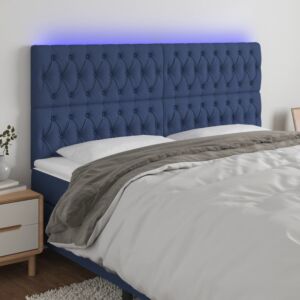 Pood24 LED-voodipeats, sinine, 180x7x118/128 cm, kangas
