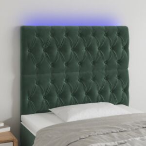 Pood24 LED-voodipeats, tumeroheline, 100x7x118/128 cm, samet
