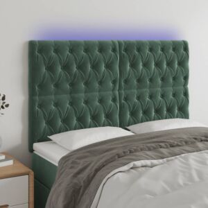 Pood24 LED-voodipeats, tumeroheline, 144x7x118/128 cm, samet