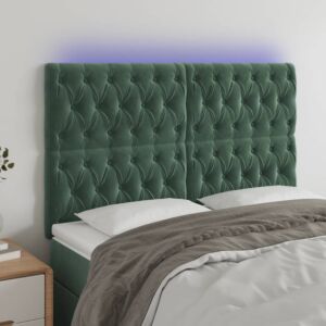 Pood24 LED-voodipeats, tumeroheline, 160x7x118/128 cm, samet
