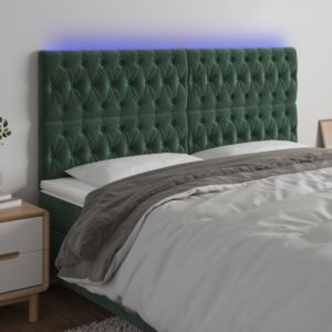 Pood24 LED-voodipeats, tumeroheline, 180x7x118/128 cm, samet