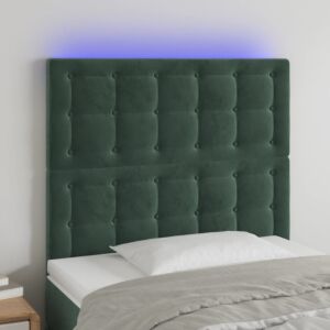 Pood24 LED-voodipeats, tumeroheline, 100x5x118/128 cm, samet