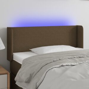 Pood24 LED-voodipeats, tumepruun, 103x16x78/88 cm, kangas