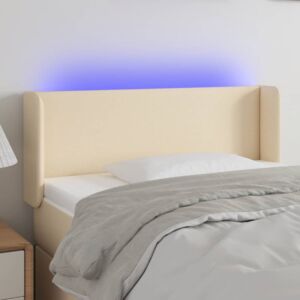 Pood24 LED-voodipeats, kreemjas, 103x16x78/88 cm, kangas
