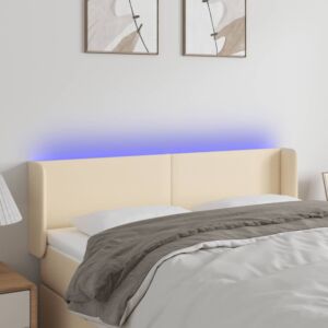 Pood24 LED-voodipeats, kreemjas, 147x16x78/88 cm, kangas