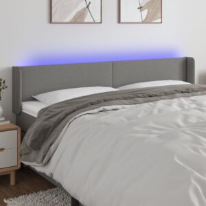 Pood24 LED-voodipeats, tumehall, 183x16x78/88 cm, kangas