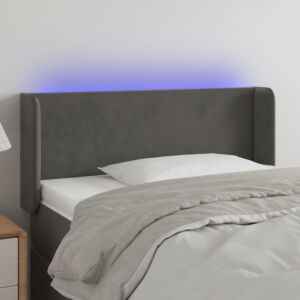 Pood24 LED-voodipeats, tumehall, 93x16x78/88 cm, samet