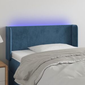 Pood24 LED-voodipeats, tumesinine, 93x16x78/88 cm, samet