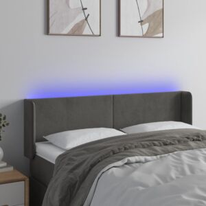 Pood24 LED-voodipeats, tumehall, 147x16x78/88 cm, samet