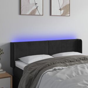 Pood24 LED-voodipeats, must, 147x16x78/88 cm, samet