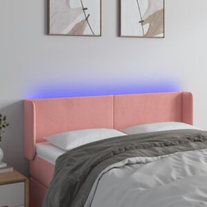 Pood24 LED-voodipeats, roosa, 147x16x78/88 cm, samet