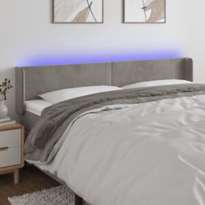 Pood24 LED-voodipeats, helehall, 163x16x78/88 cm, samet