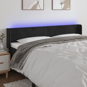 Pood24 LED-voodipeats, must, 163x16x78/88 cm, samet
