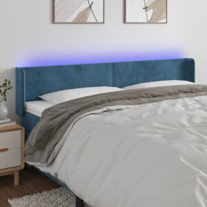 Pood24 LED-voodipeats, tumesinine, 163x16x78/88 cm, samet