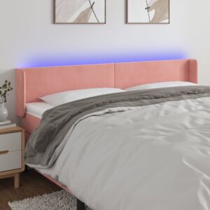Pood24 LED-voodipeats, roosa, 163x16x78/88 cm, samet