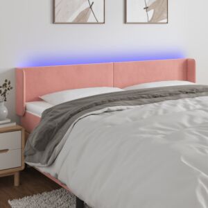 Pood24 LED-voodipeats, roosa, 183x16x78/88 cm, samet