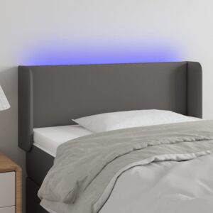 Pood24 LED-voodipeats, hall, 93x16x78/88 cm, kunstnahk