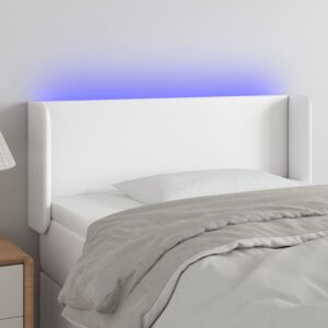 Pood24 LED-voodipeats, valge, 103x16x78/88 cm, kunstnahk