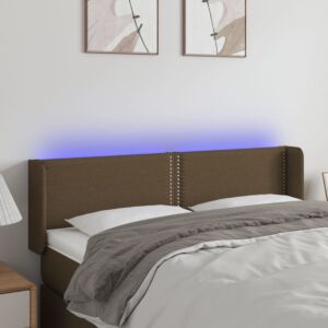 Pood24 LED-voodipeats, tumepruun, 147x16x78/88 cm, kangas