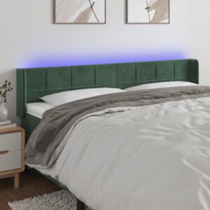 Pood24 LED-voodipeats, tumeroheline, 163x16x78/88 cm, samet