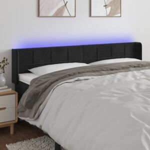 Pood24 LED-voodipeats, must, 183x16x78/88 cm, samet