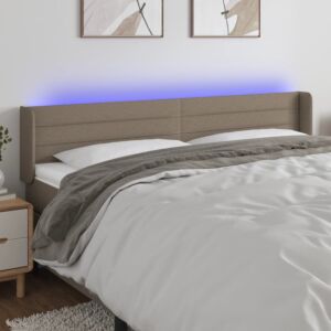 Pood24 LED-voodipeats, pruunikashall, 183x16x78/88 cm, kangas
