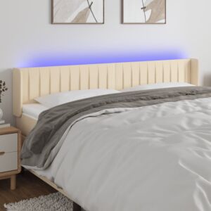 Pood24 LED-voodipeats, kreemjas, 203x16x78/88 cm, kangas