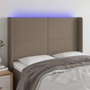 Pood24 LED-voodipeats, pruunikashall, 147x16x118/128 cm, kangas