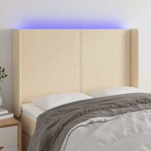 Pood24 LED-voodipeats, kreemjas, 147x16x118/128 cm, kangas
