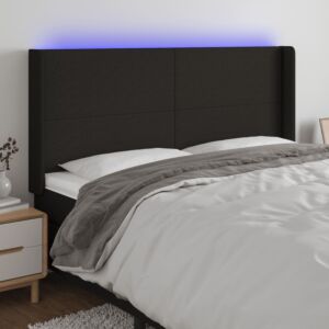 Pood24 LED-voodipeats, must, 183x16x118/128 cm, kangas