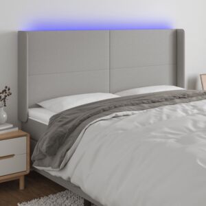Pood24 LED-voodipeats, helehall, 203x16x118/128 cm, kangas