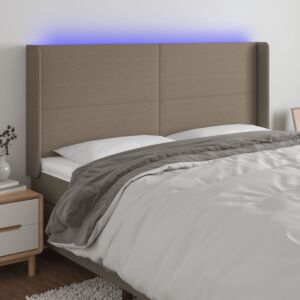 Pood24 LED-voodipeats, pruunikashall, 203x16x118/128 cm, kangas