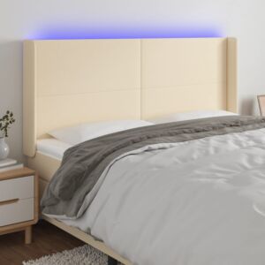 Pood24 LED-voodipeats, kreemjas, 203x16x118/128 cm, kangas