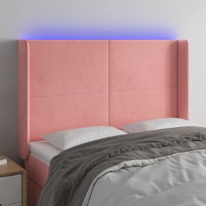 Pood24 LED-voodipeats, roosa, 147x16x118/128 cm, samet