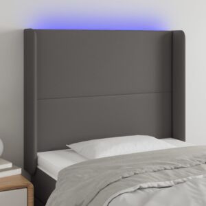 Pood24 LED-voodipeats, hall, 103x16x118/128 cm, kunstnahk
